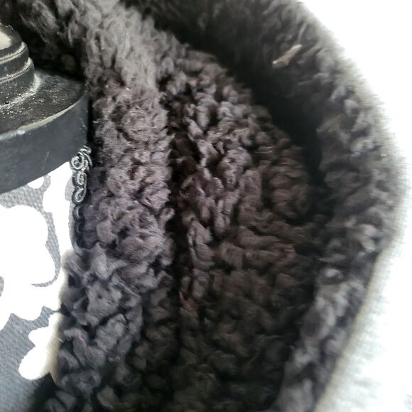 Steve Madden Navy & White Buffalo Plaid Convertible Hooded Teddy Coat Women M - Picture 11 of 16